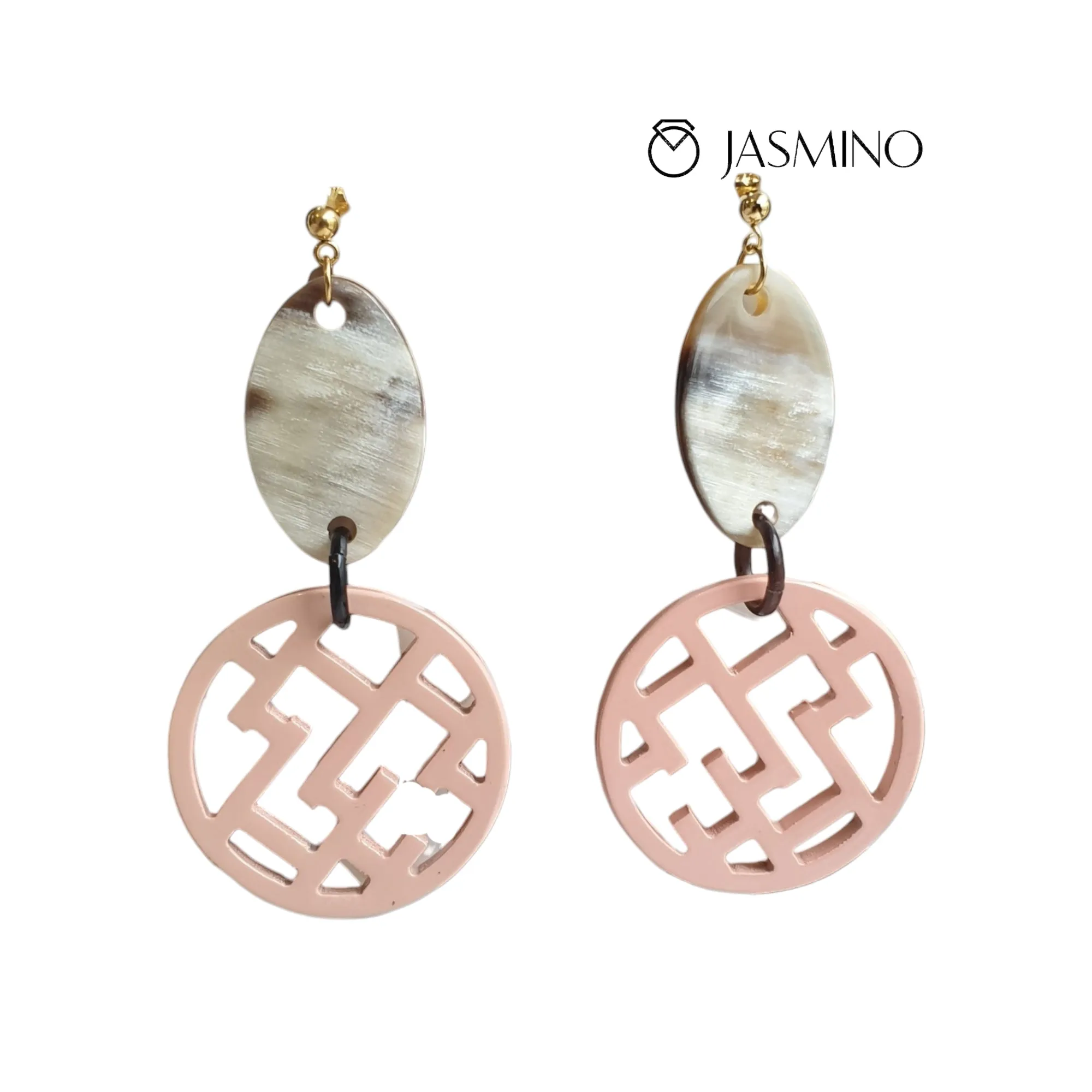 Jasmino Minimalist Spring 2023 Post Back Earrings Made By Natural Buffalo Horn