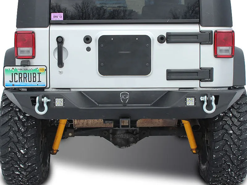 JCR OFFROAD VanGuard Rear Full Width Bumper, Textured Black for 07-18 Jeep Wrangler JK & JK Unlimited