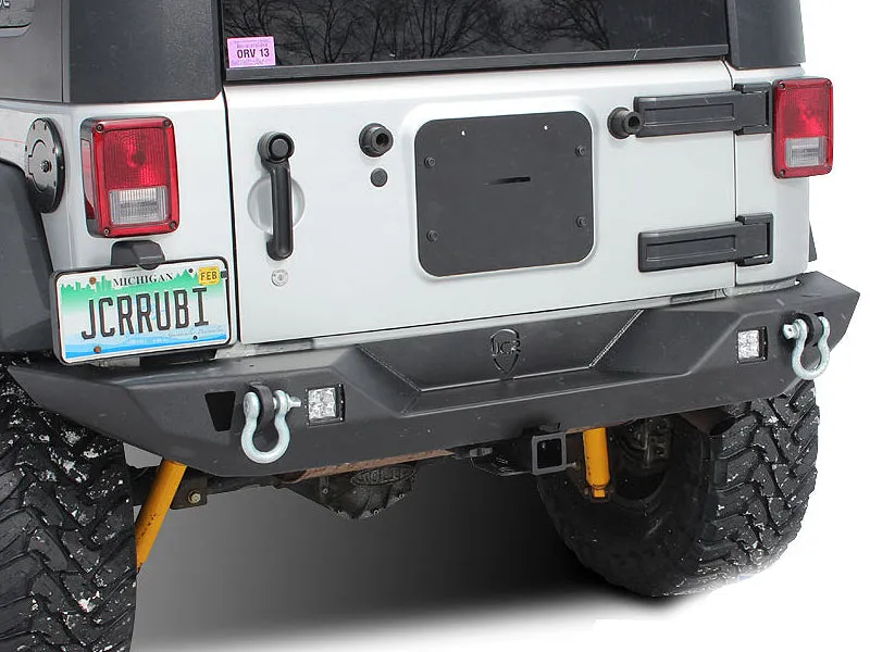 JCR OFFROAD VanGuard Rear Full Width Bumper, Textured Black for 07-18 Jeep Wrangler JK & JK Unlimited