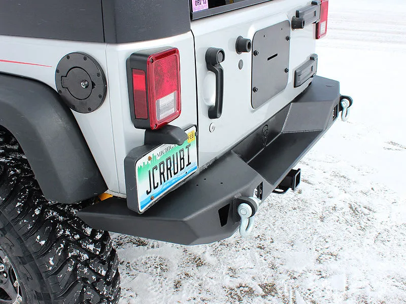 JCR OFFROAD VanGuard Rear Full Width Bumper, Textured Black for 07-18 Jeep Wrangler JK & JK Unlimited