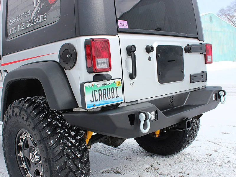 JCR OFFROAD VanGuard Rear Full Width Bumper, Textured Black for 07-18 Jeep Wrangler JK & JK Unlimited