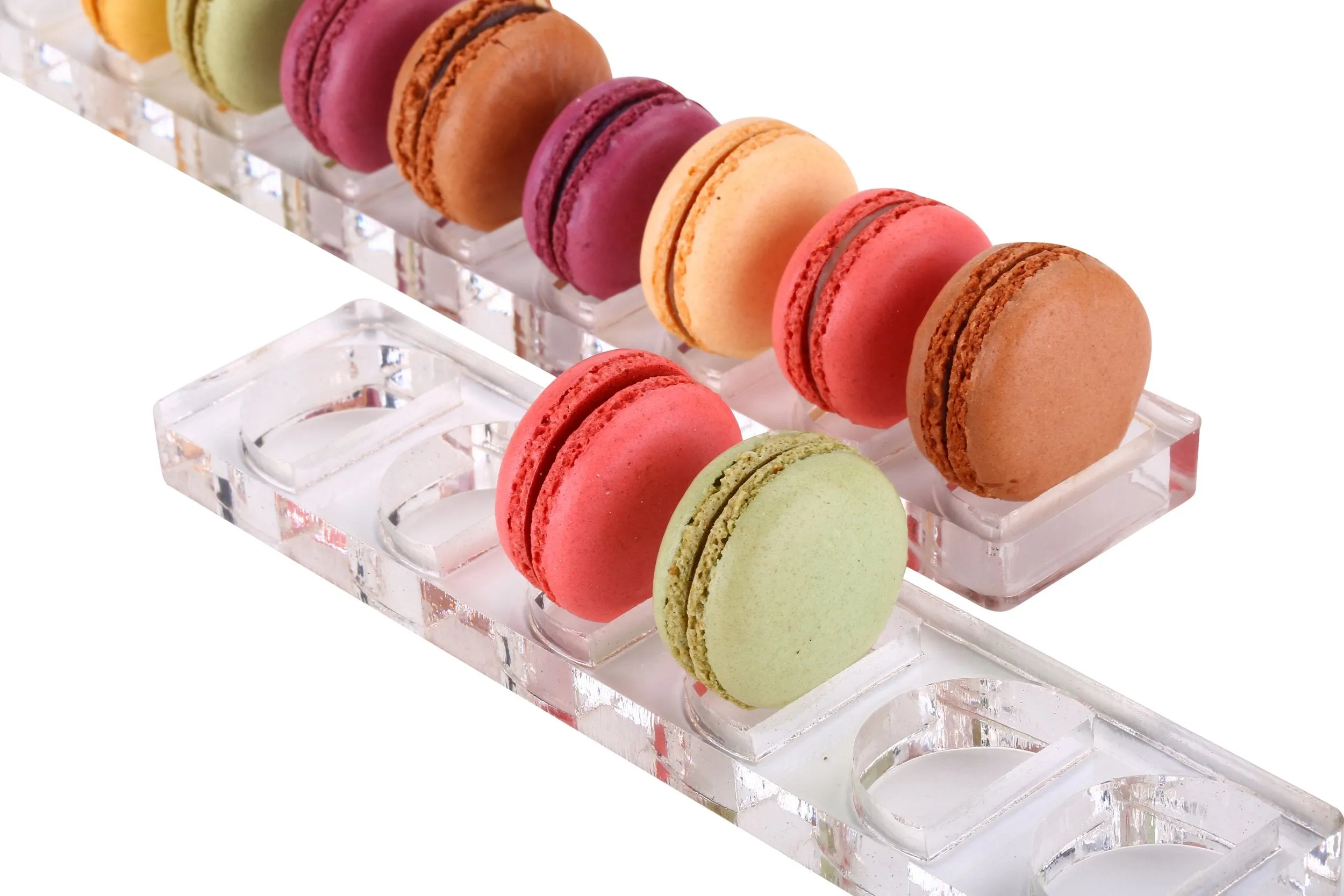 Jusalpha Clear Acrylic Macaron/Cookies Display tray (Capacity:6)