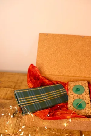 Kirgiti's Cork Hamper Box With Foldable Specs Case And 2-In-1 Cork Diya