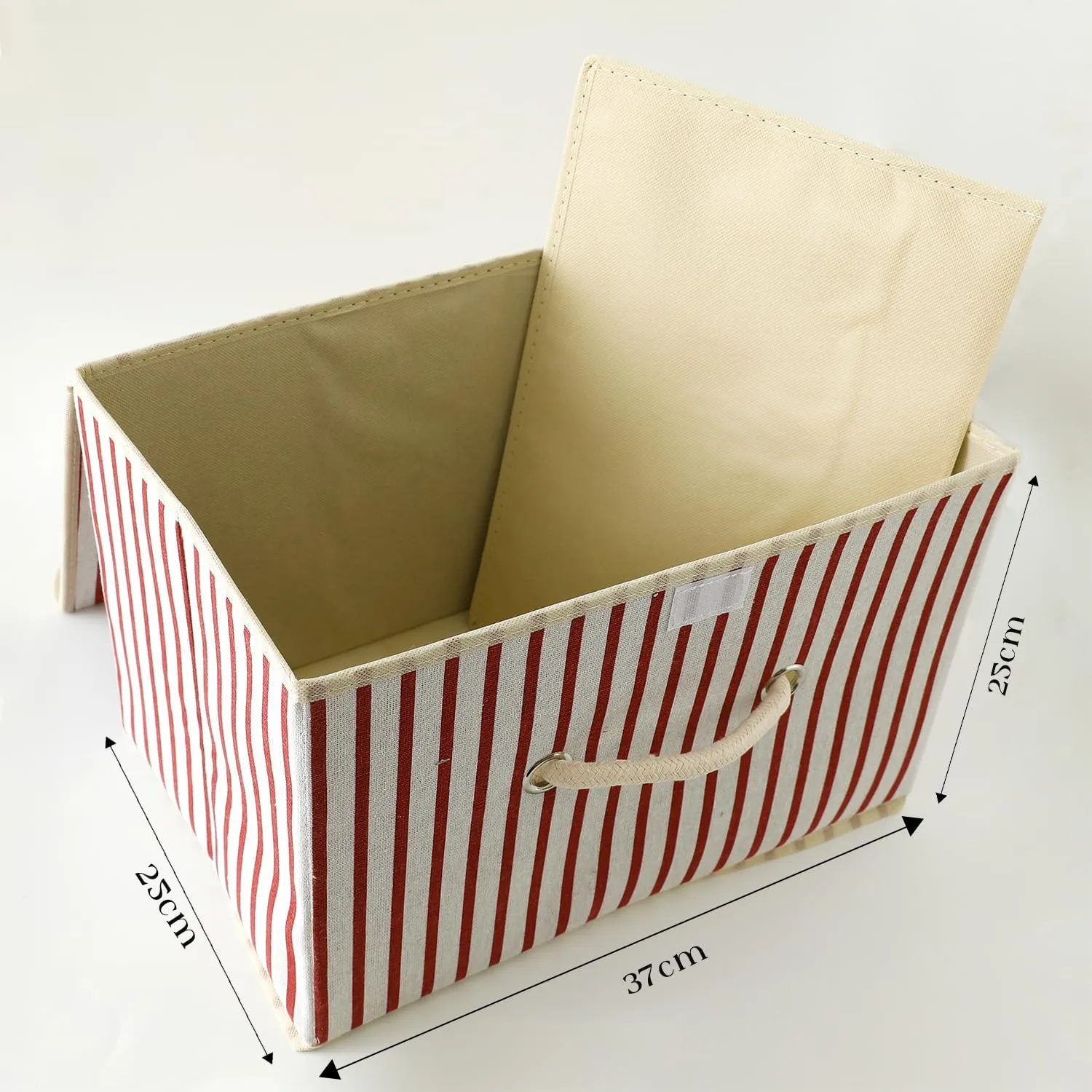 Kuber Industries Large Foldable Storage Box With Lid|Toys Storage Bin|Wardrobe Organizer For clothes|Front Handle & Sturdy Pack Of-3 (Red)