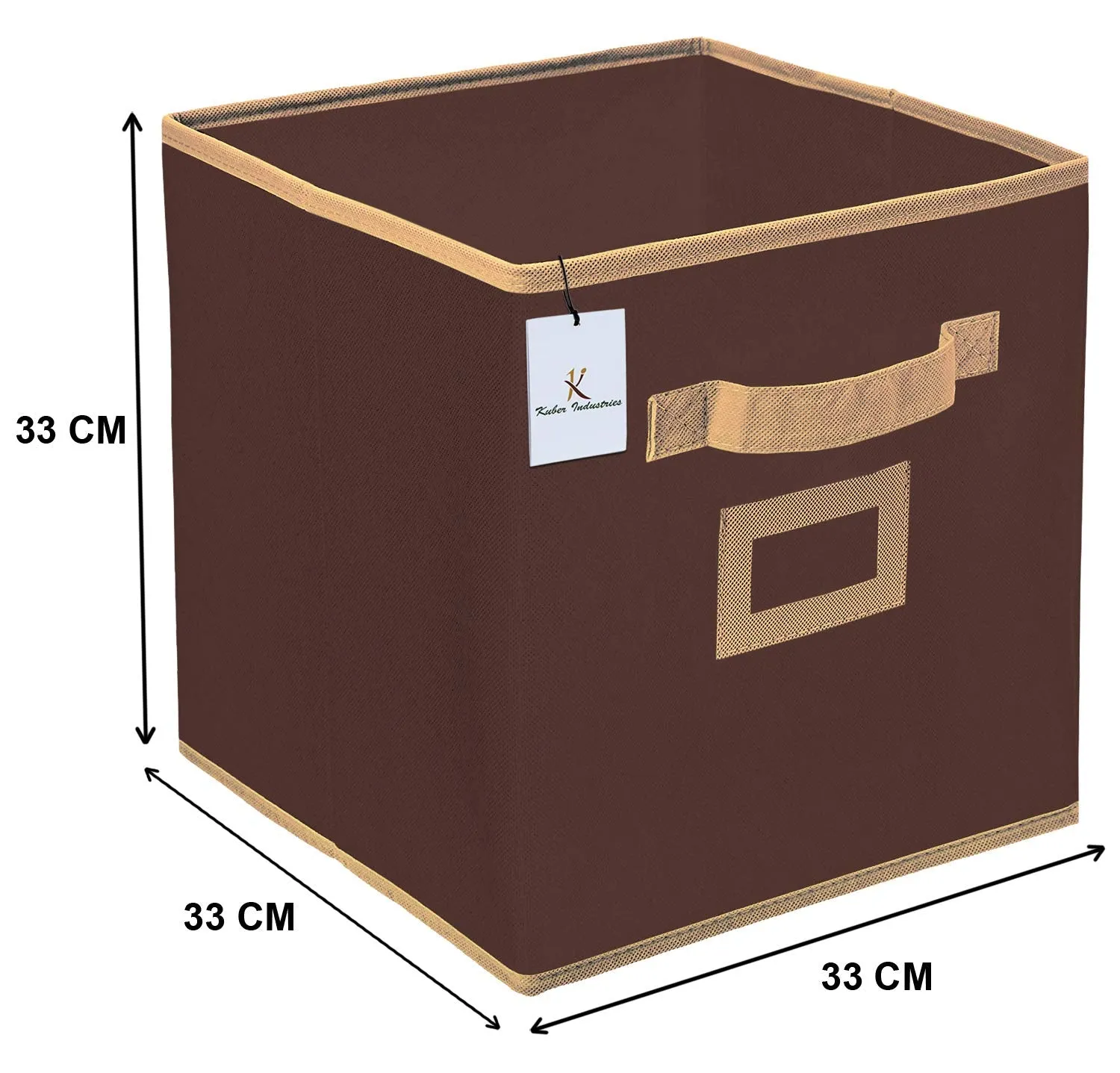 Kuber Industries Non Woven 1 Piece Shirt Stacker Wardrobe Organizer and 1 Piece Large Foldable Storage Organiser Cubes/Boxes (Coffee) -CTKTC038359