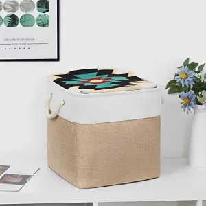 Kuber Industries Pack Of 6 Foldable Storage Basket|Polyester Toy Storage Bin|Wardrobe Organizer For Clothes (Dark Brown & Cream)