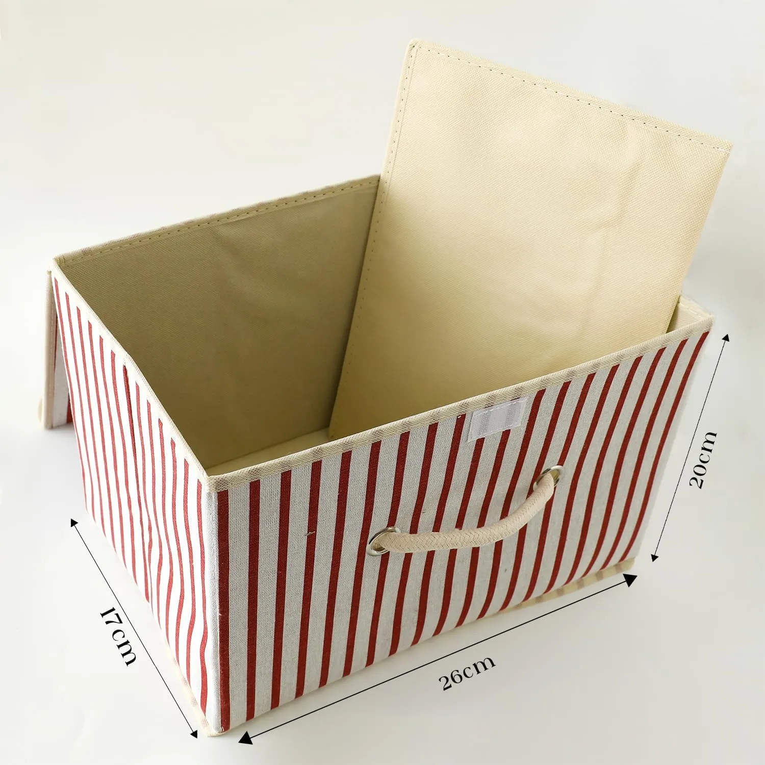 Kuber Industries Small Foldable Storage Box With Lid|Toys Storage Bin|Wardrobe Organizer For clothes|Front Handle & Sturdy Pack Of-6 (Red)