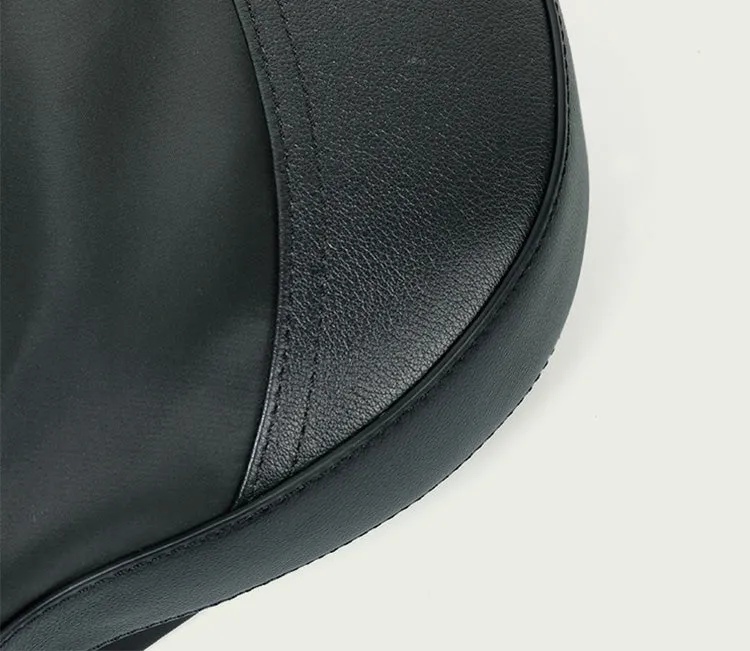 Ladies Black Nylon Crossbody Bag With Leather Shoulder Handbags