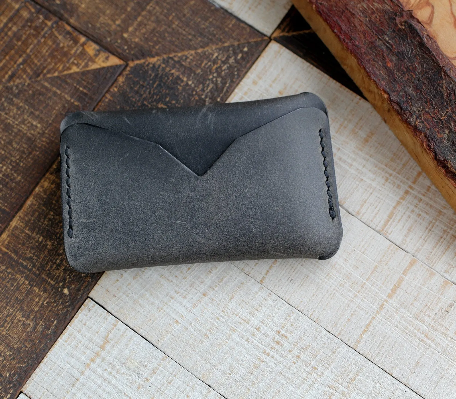 Leather Mini Card Holder - Troya