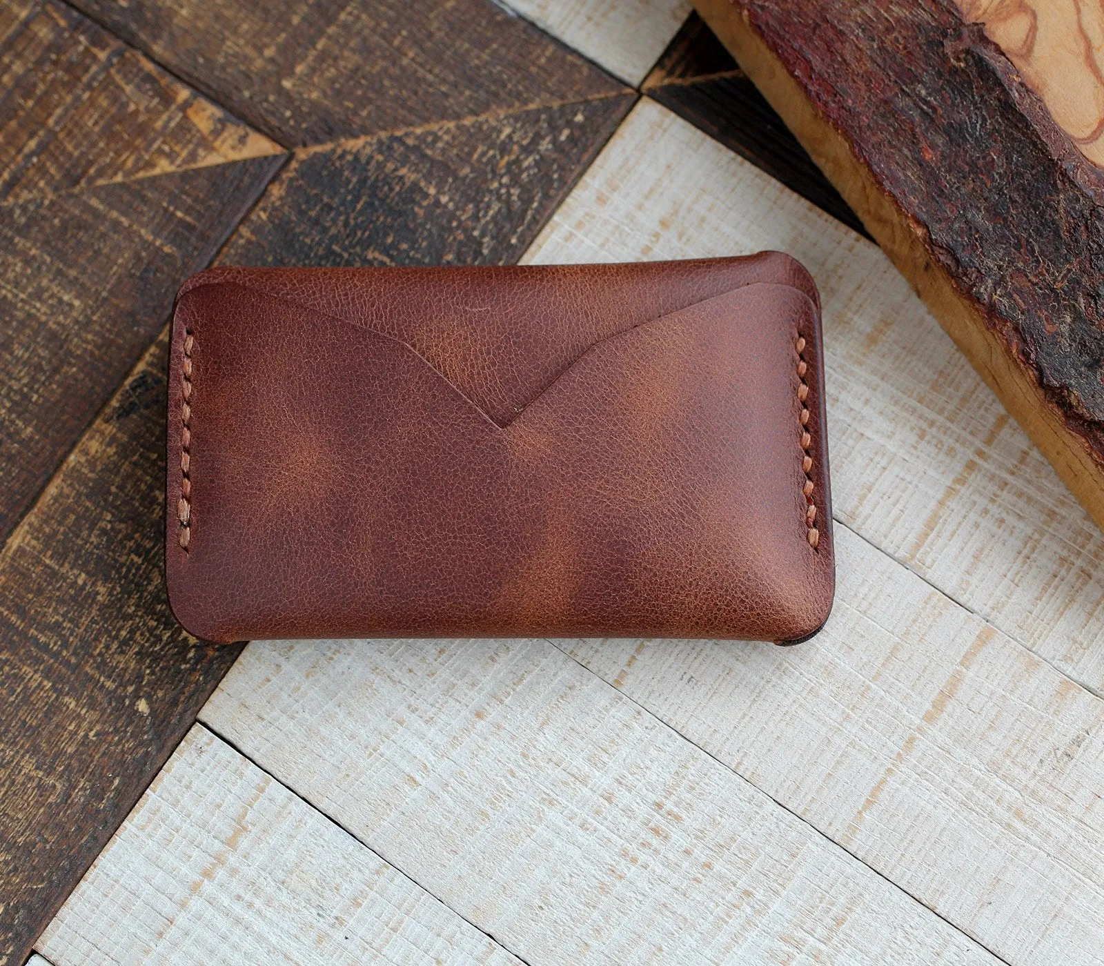 Leather Mini Card Holder - Troya