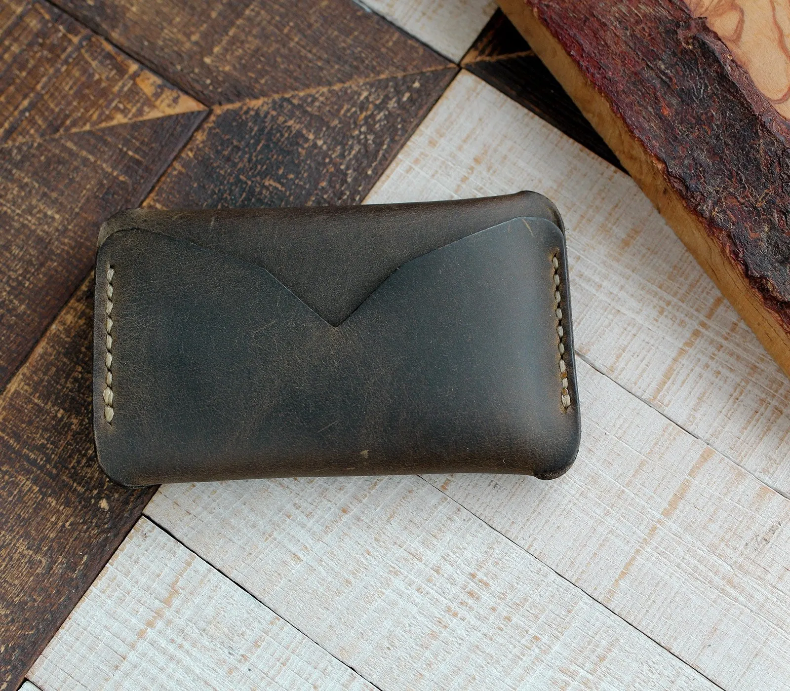 Leather Mini Card Holder - Troya