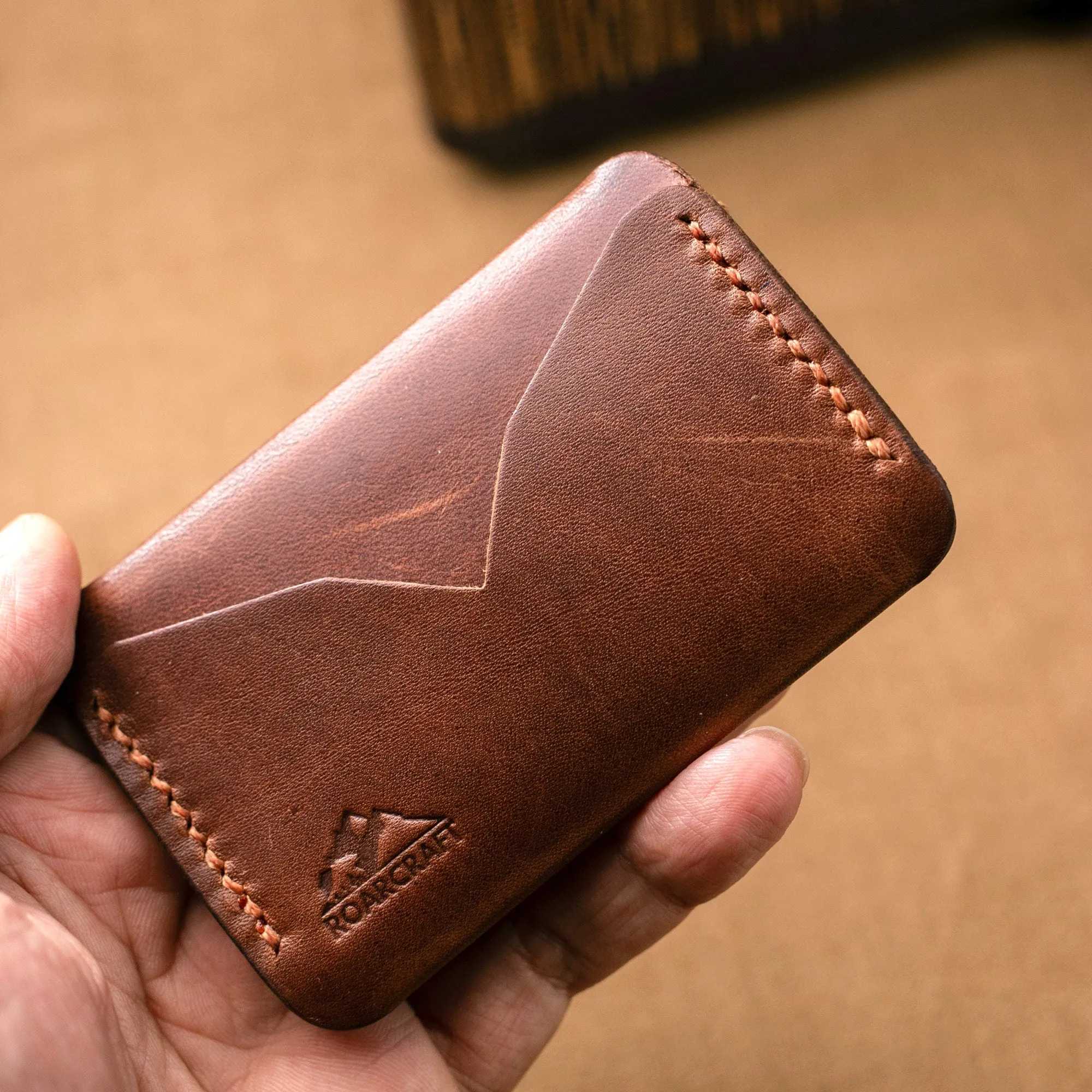 Leather Mini Card Holder - Troya