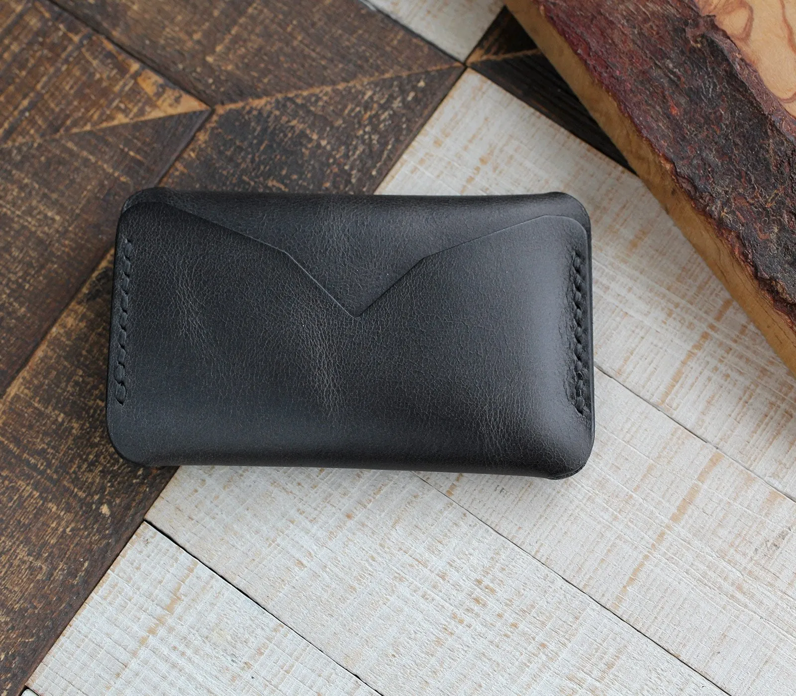 Leather Mini Card Holder - Troya