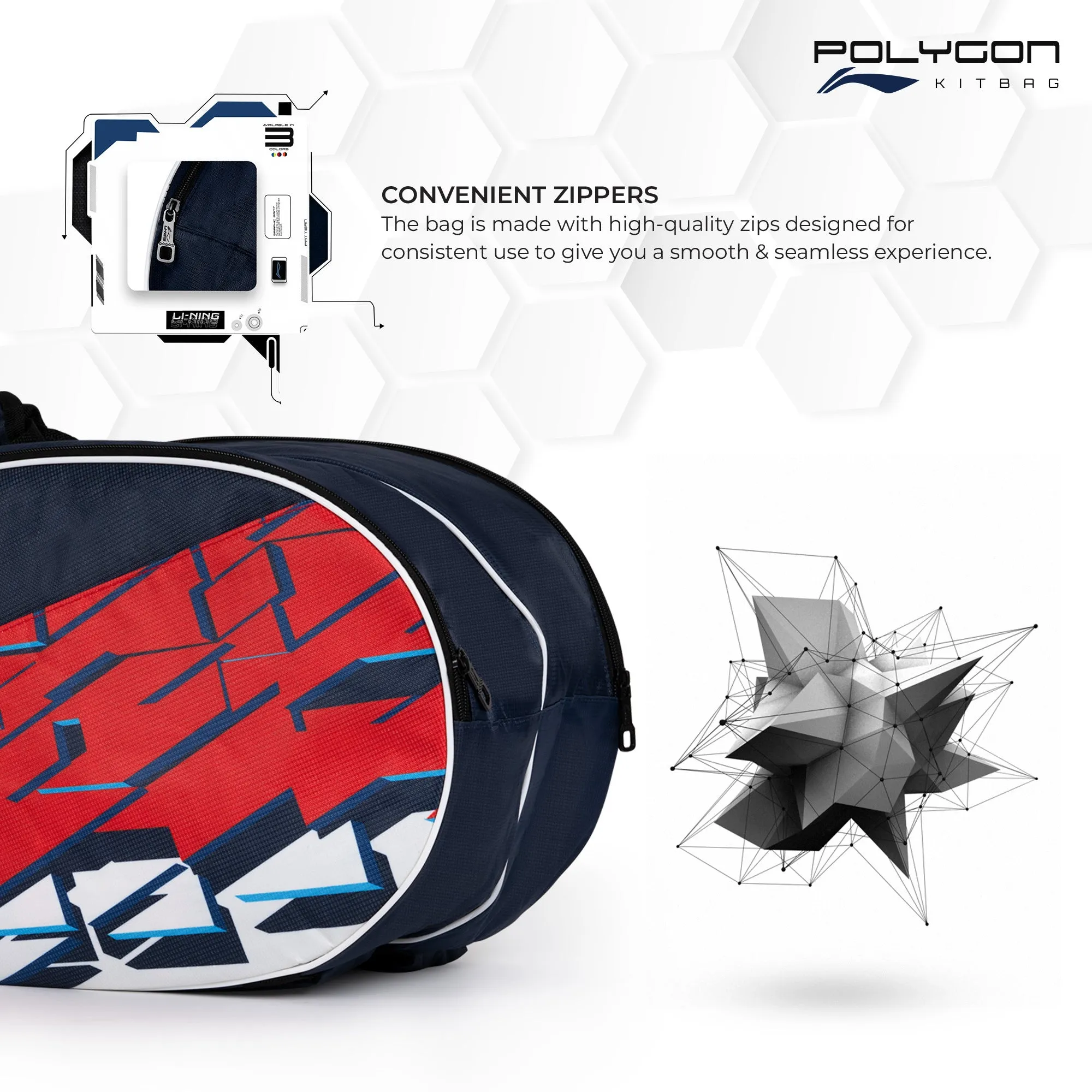 Li-Ning Polygon Kit Bag (Navy) (Size - M/40 L)