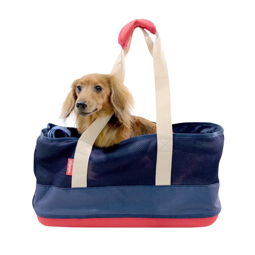 Light Pet Carrier with Hardshell Base for Dachshunds & Long Pets - Khaki