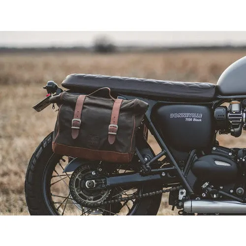 Longride Waxed Canvas Multifit Saddlebag Khaki - 9.5 Liters