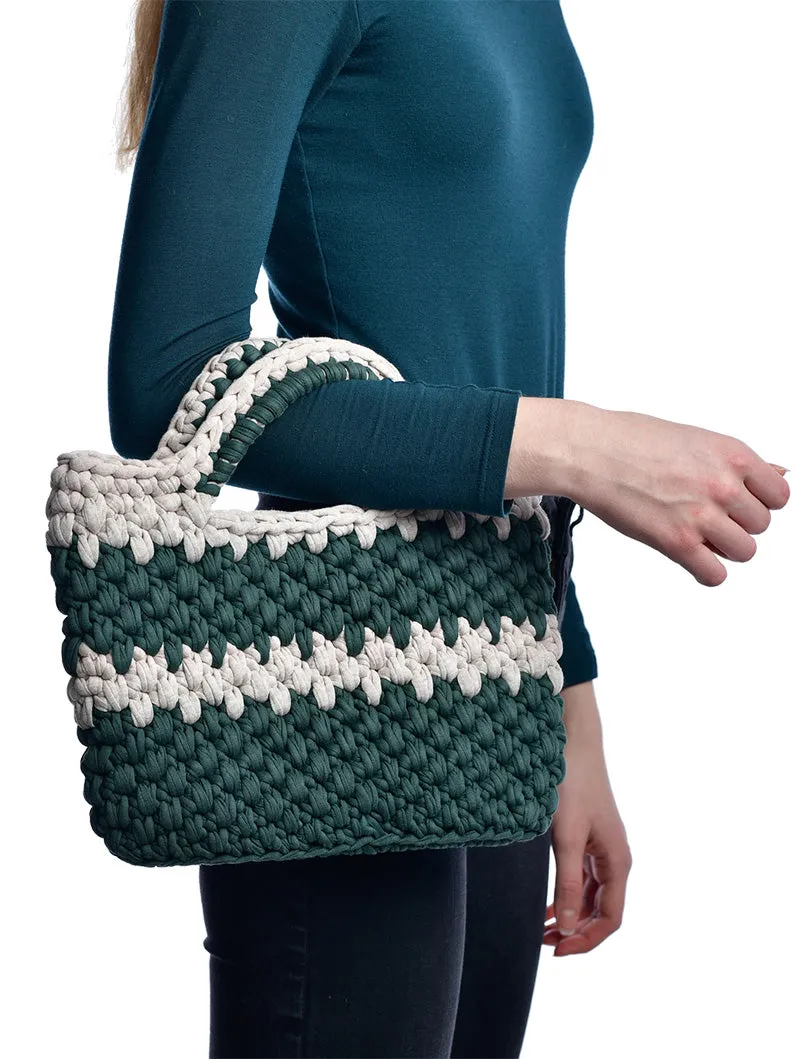 Macrame Handbag - Green-Grey