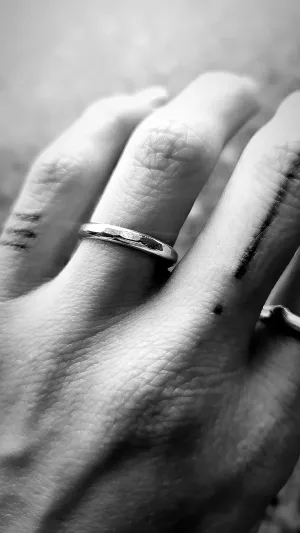 MALM ADORN - Enni Stacker Ring - Sterling Silver '1/2 Round' 3mm Band