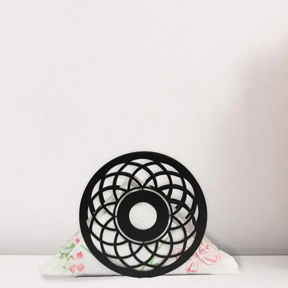 Mandala Black Napkin Holder - Set Of Two