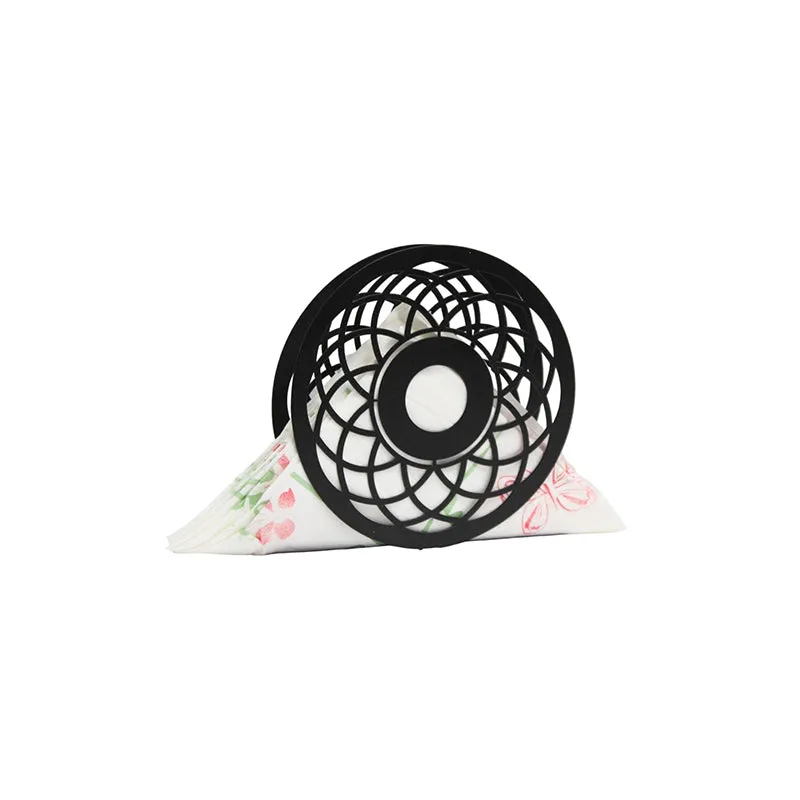 Mandala Black Napkin Holder - Set Of Two