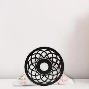 Mandala Black Napkin Holder - Set Of Two