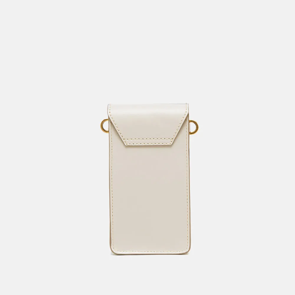 Marble White Leather Corallo Phone Bag