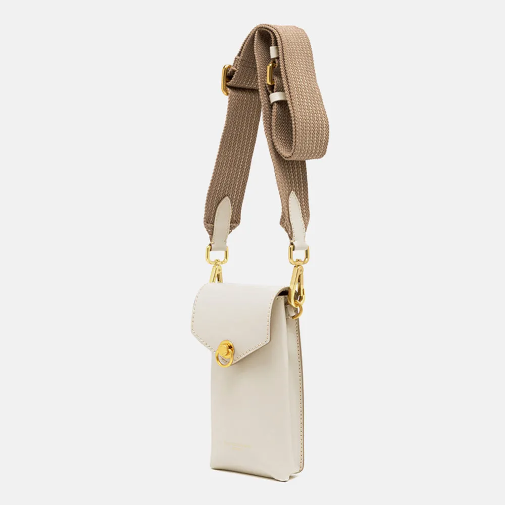 Marble White Leather Corallo Phone Bag