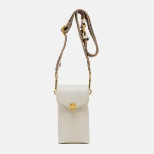 Marble White Leather Corallo Phone Bag