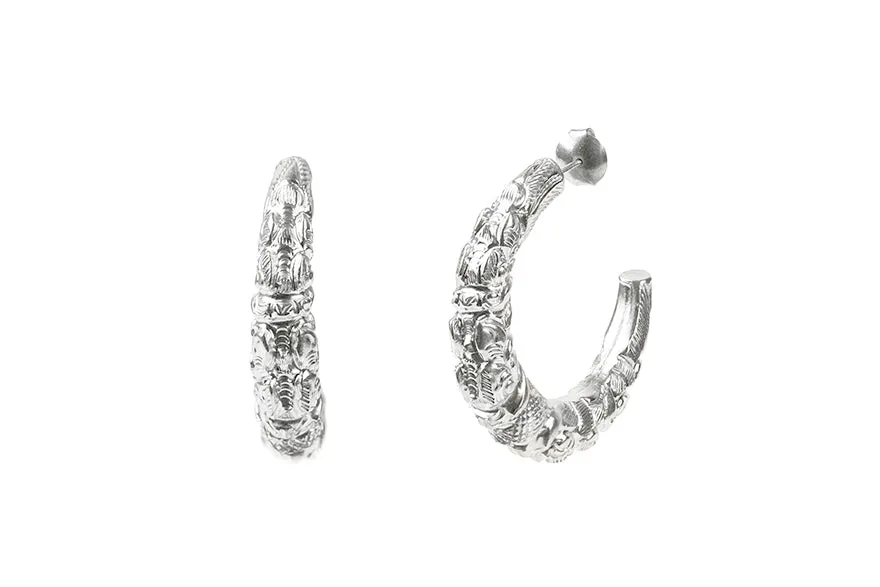 Marwari Silver (Large) Hoops