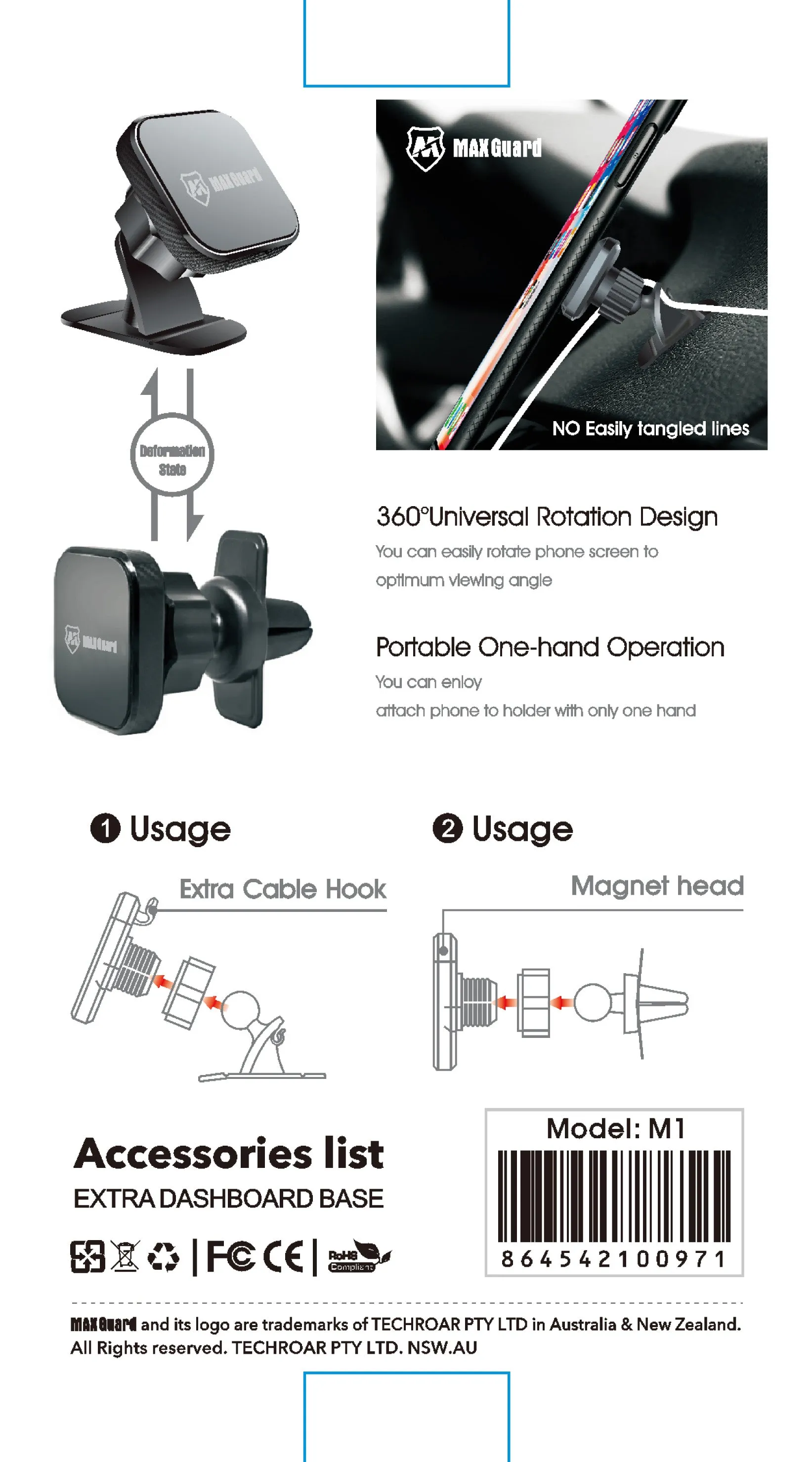 MaxGuard M1 Car Airvent Bracket holder