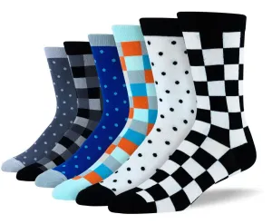Men's Unique Checkered & Polka Dot Bundle - 6 Pair