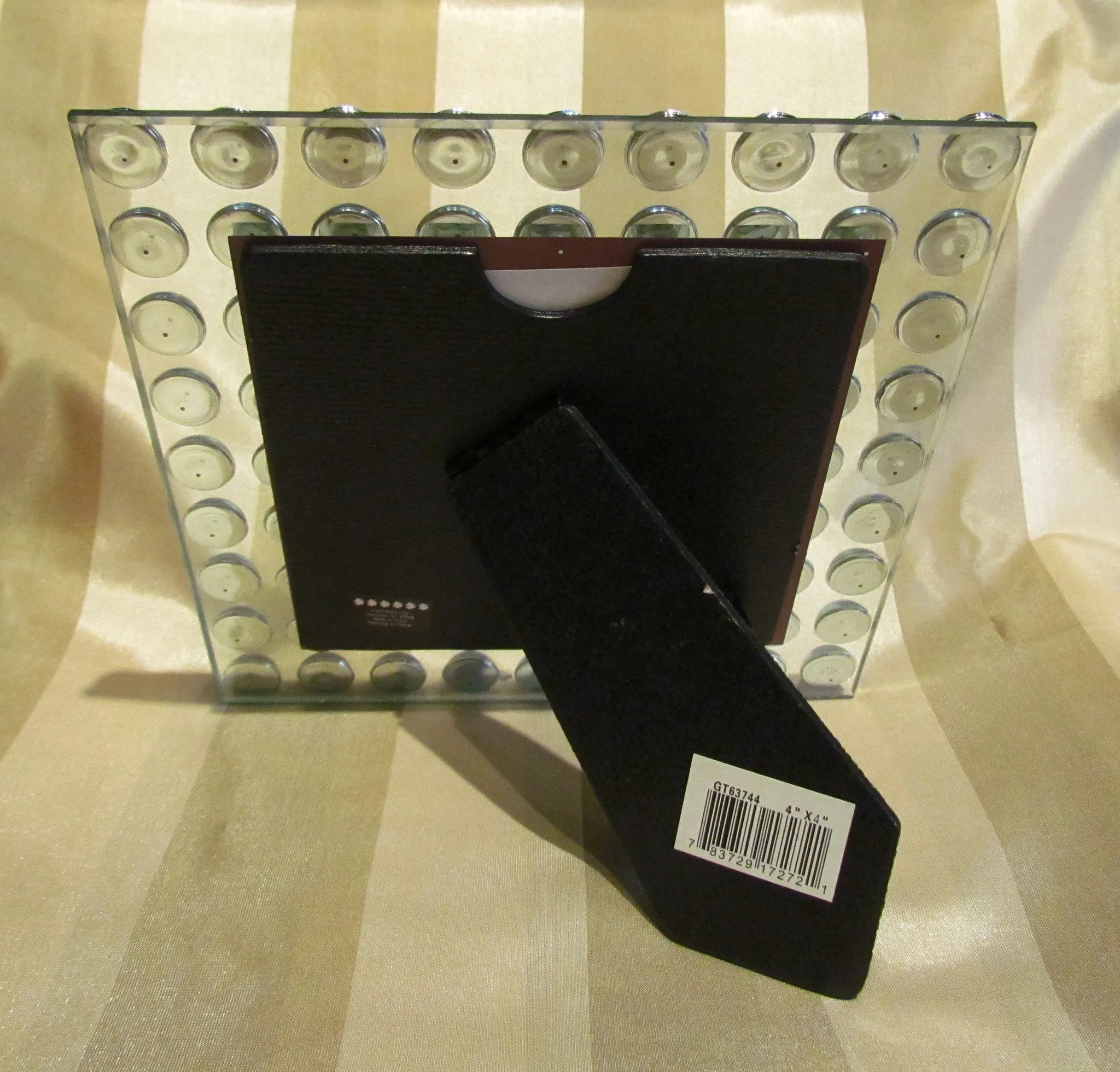 Modern Glass Picture Frame Iridescent Blue Cabochon Tabletop Photo Frame New Unused