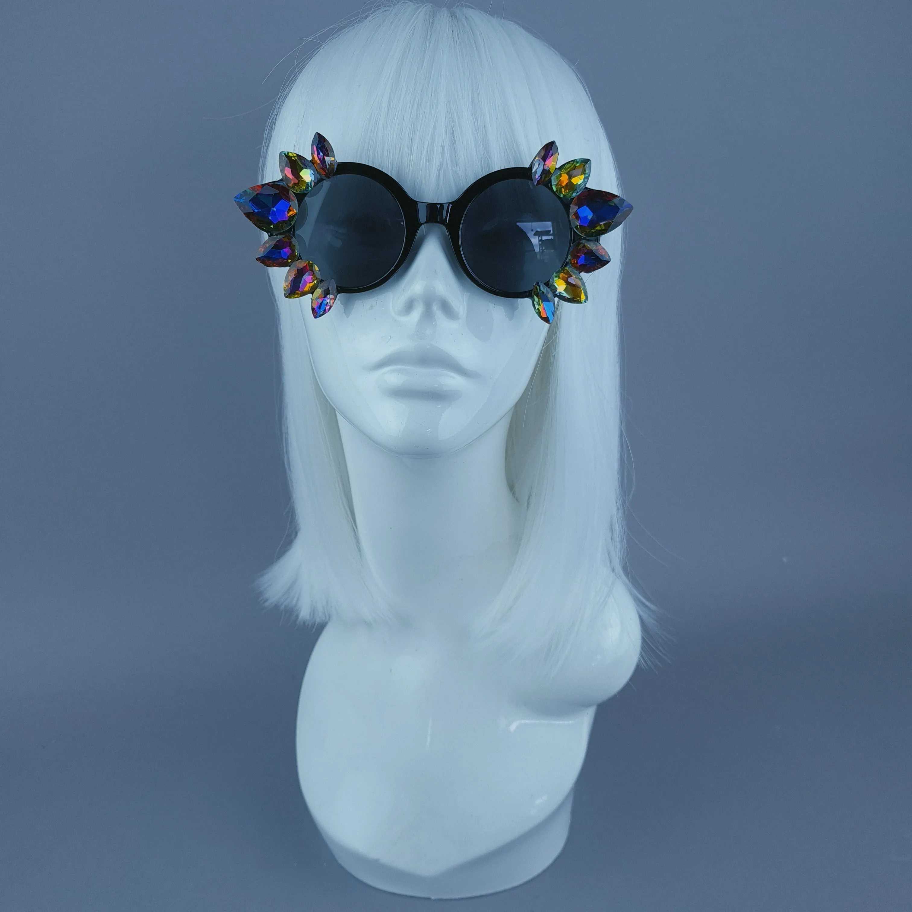 Multi Coloured Diamante Jewel Round Sunglasses