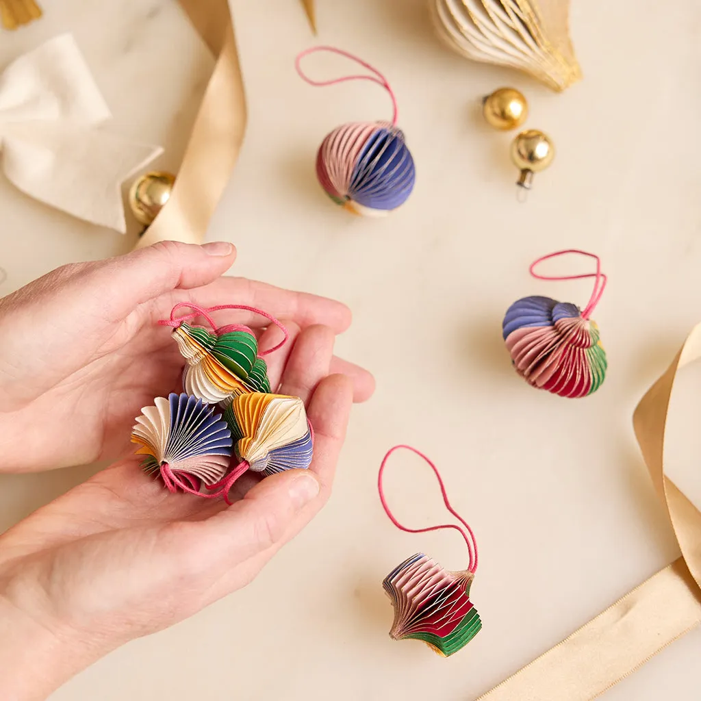 Multicolor Honeycomb Paper Mini Ornament Set of 6