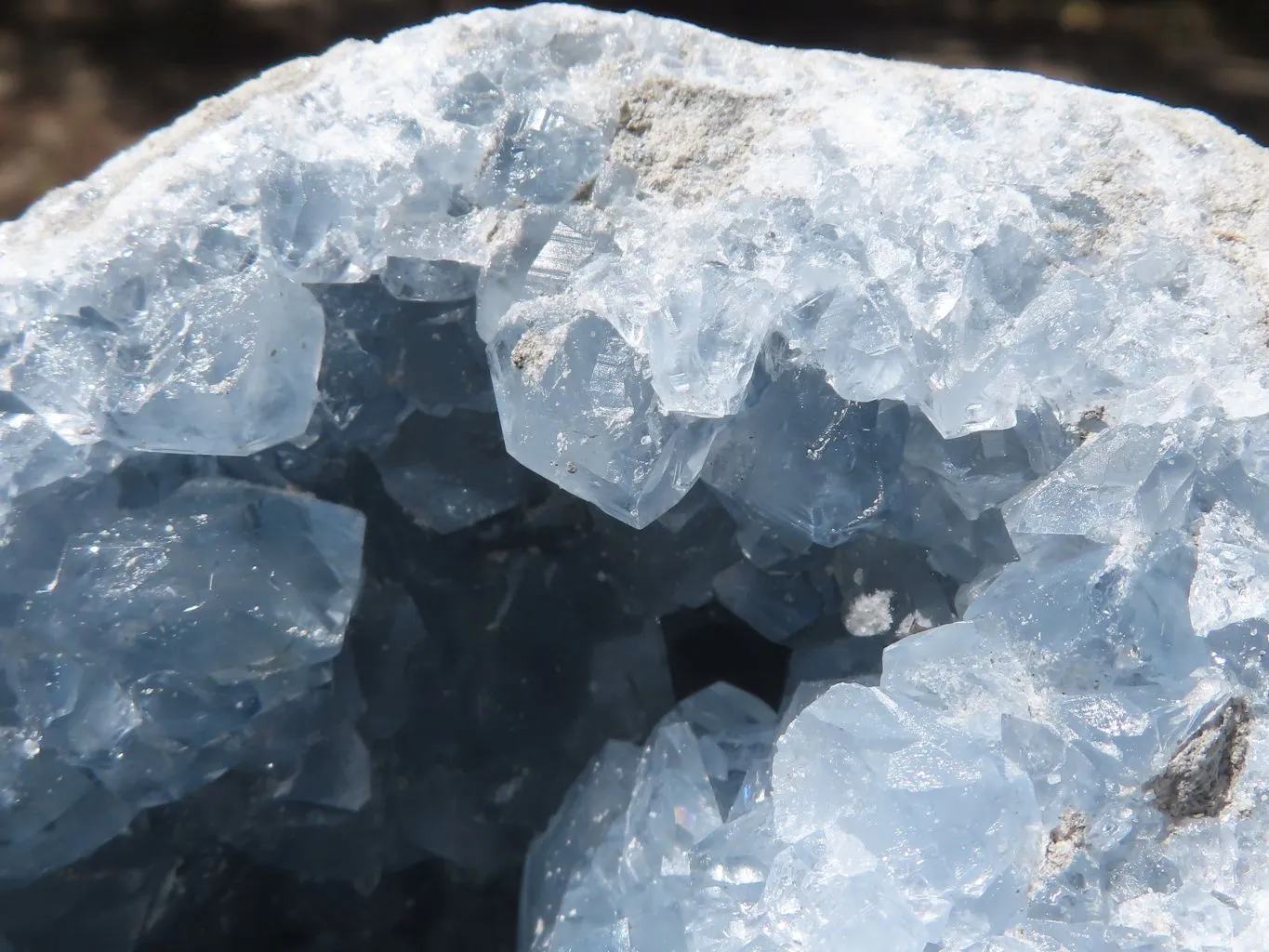 Natural Deep Blue Celestite Geode Specimen  x 1 From Sakoany, Madagascar