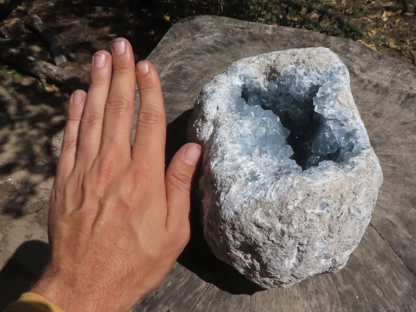 Natural Deep Blue Celestite Geode Specimen  x 1 From Sakoany, Madagascar