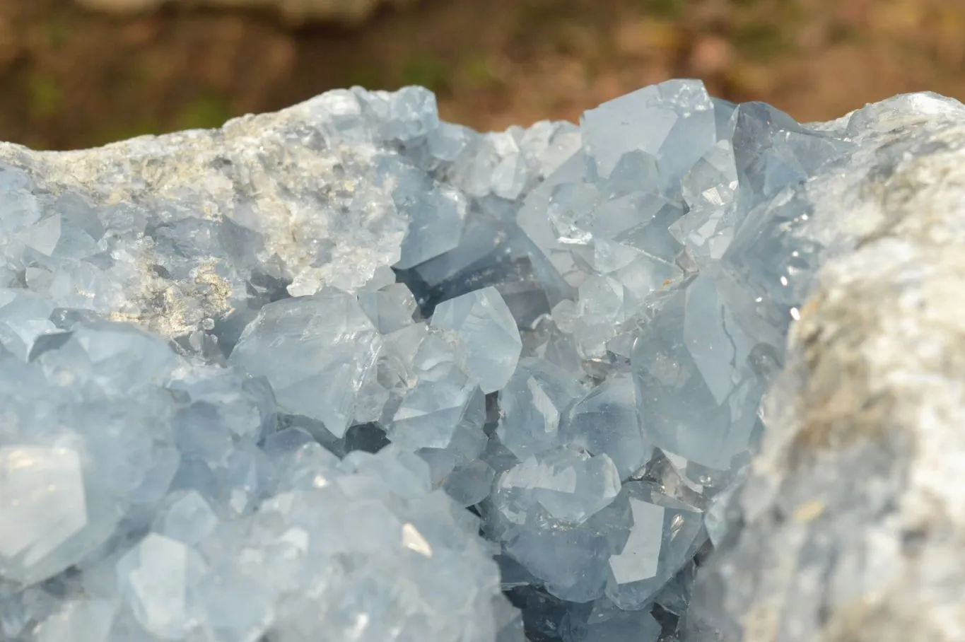 Natural Extra Large Blue Celestite Geode With Cubic Crystals  x 1 From Sakoany, Madagascar