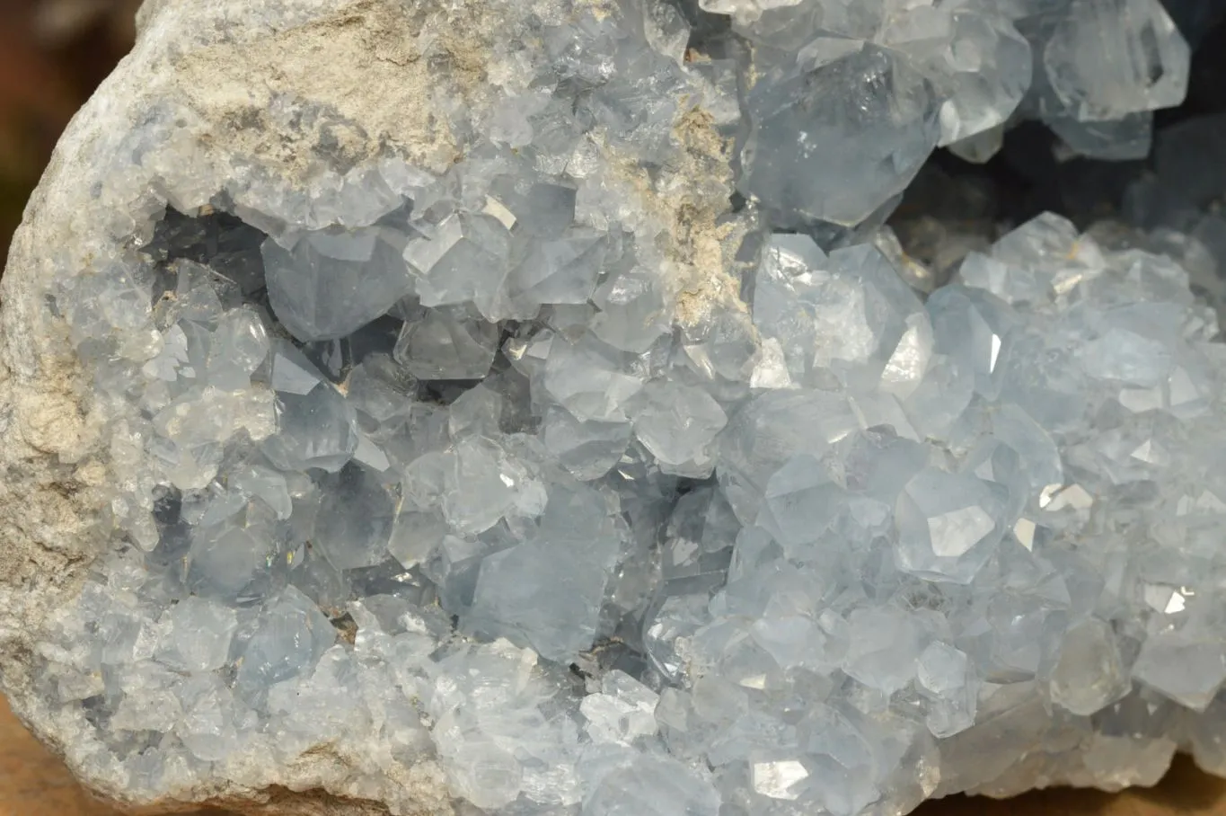 Natural Extra Large Blue Celestite Geode With Cubic Crystals  x 1 From Sakoany, Madagascar