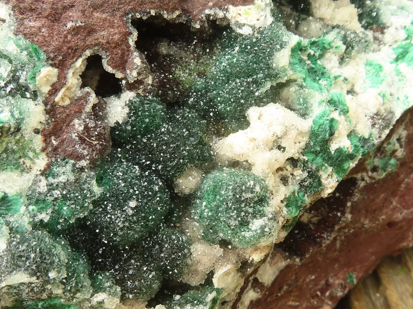Natural Extra Large Rare Ball Malachite On Drusy Quartz & Dolomite Matrix x 1 From Kambove, Congo