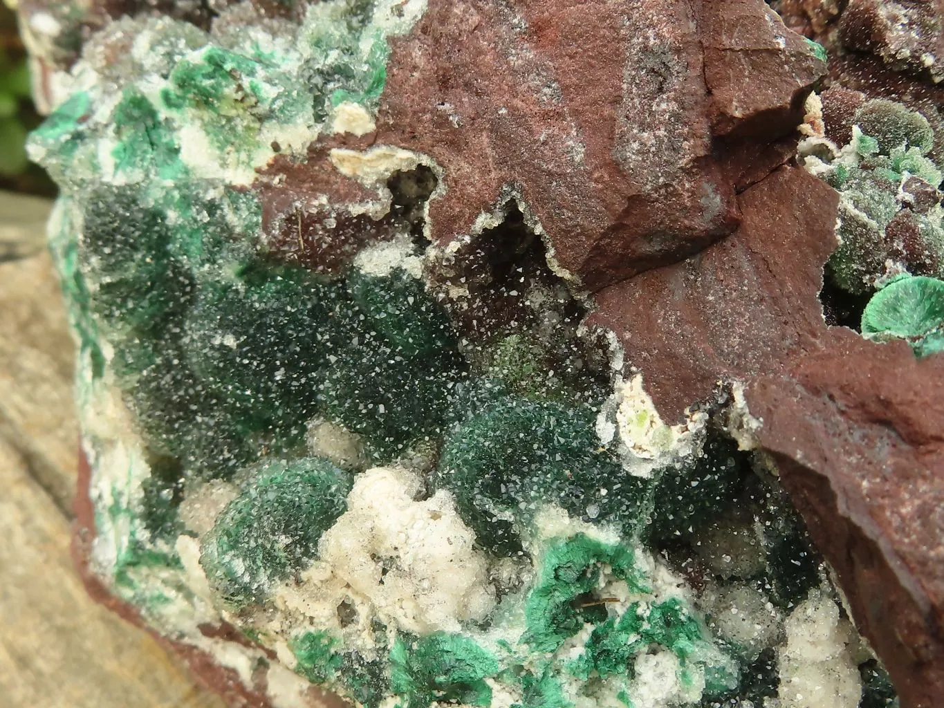 Natural Extra Large Rare Ball Malachite On Drusy Quartz & Dolomite Matrix x 1 From Kambove, Congo