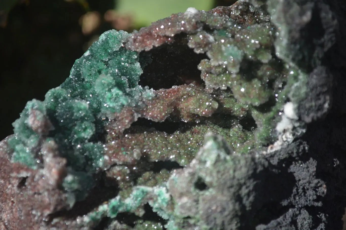 Natural Stunning Drusy Quartz Coated Ball Malachite Dolomite Specimen x 1 From Likasi, Congo
