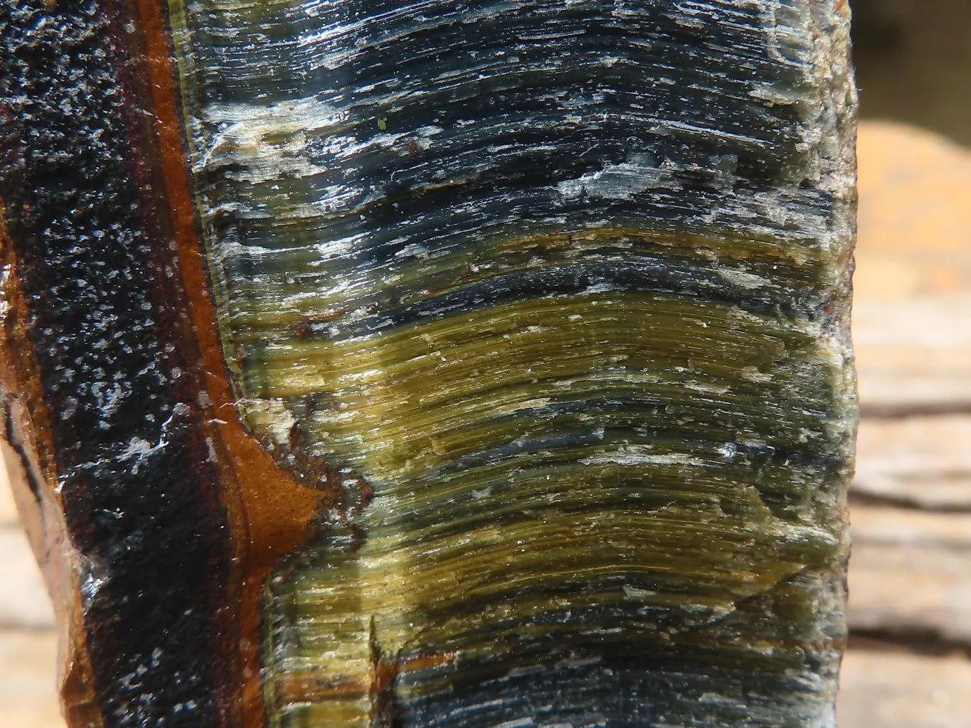 Natural Thick Blue Gold Rough Tigers Eye Slab x 1 From Prieska, South Africa