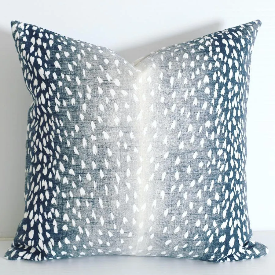 Navy or Beige Fawn Pillow Cover / Navy pillow / 20x20 or 9 other sizes Navy accent pillow / Navy throw pillow cover