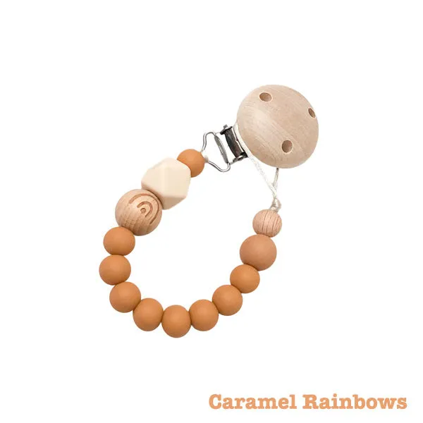 One.Chew.Three Silicone Dummy Holder Clip - Elements