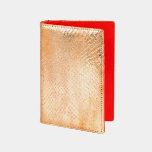 Passport Holder in Gold and Red