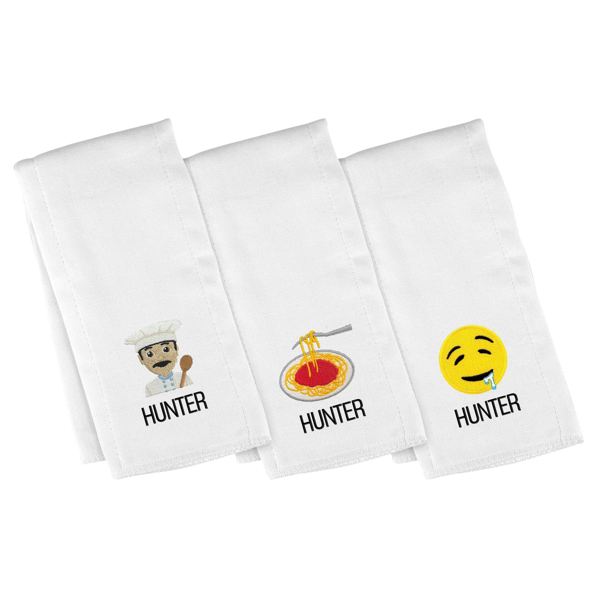 Personalized Emoji Burp Cloth - 3 Pack Chef