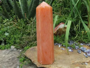 Polished A Grade Orange Twist Calcite Crystal Tower x 1 From Maevantanana, Madagascar