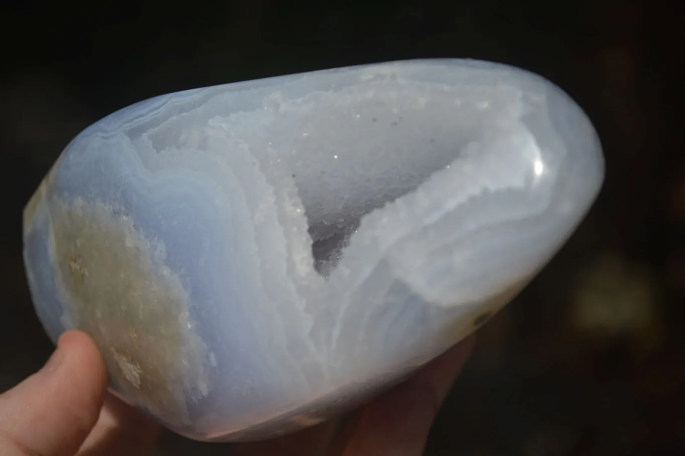 Polished Blue Lace Agate Standing Free Form  x 1 From Nsanje, Malawi