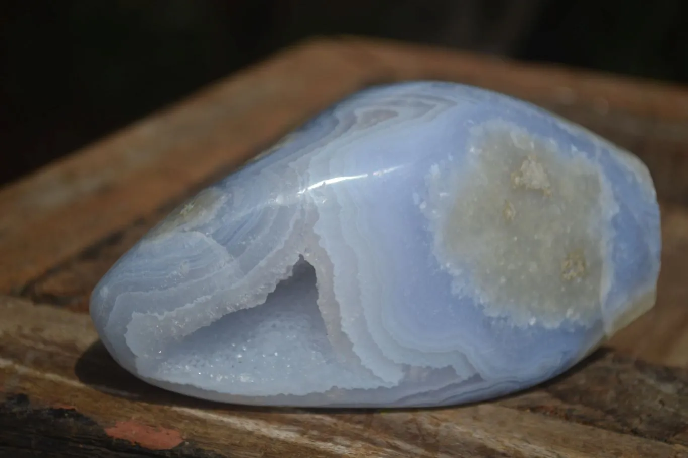 Polished Blue Lace Agate Standing Free Form  x 1 From Nsanje, Malawi