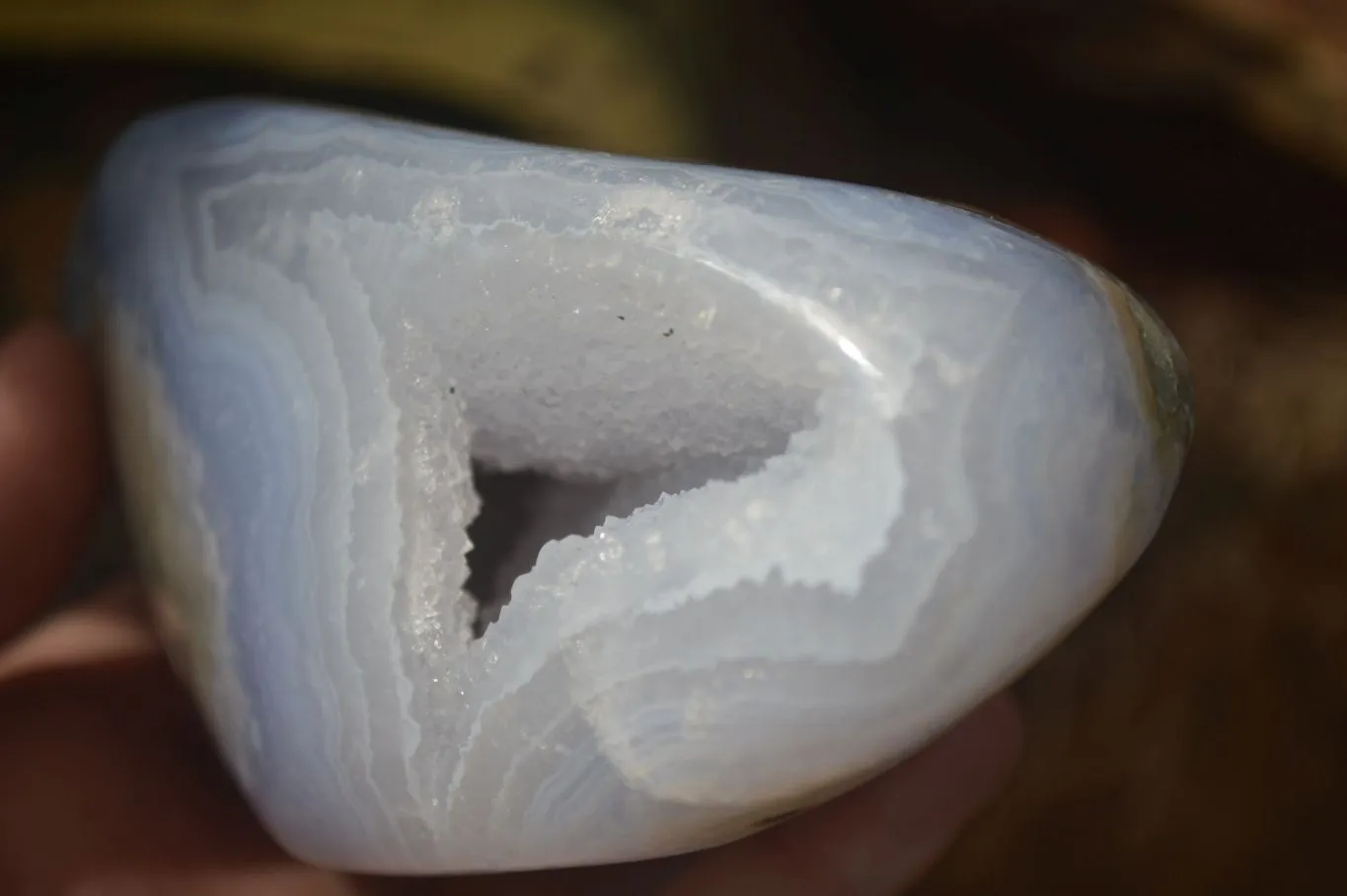 Polished Blue Lace Agate Standing Free Form  x 1 From Nsanje, Malawi